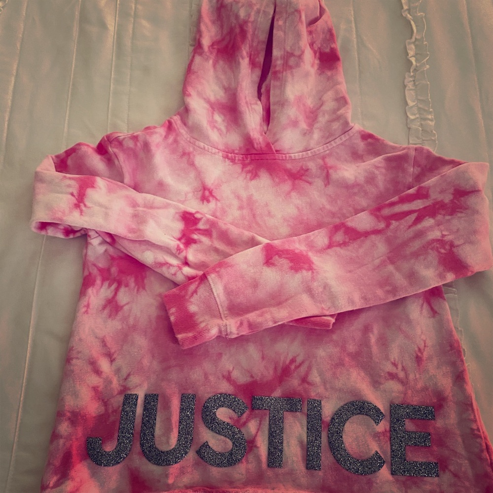 Justice tie die hoodie